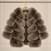 Load image into Gallery viewer, Slant Row Fox Coat
