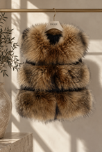 Load image into Gallery viewer, Three Row Raccoon Fur Gilets
