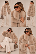 Load image into Gallery viewer, Collared Fox Fur Coat