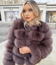 Load image into Gallery viewer, Crop Ring Fox Fur Coat Full Sleeves