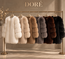 Load image into Gallery viewer, Long Vertical Fox Fur Coat Full Sleeves