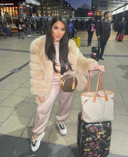 Load image into Gallery viewer, Long Vertical Fox Fur Coat Full Sleeves