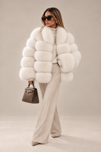 Load image into Gallery viewer, Collared Fox Fur Coat