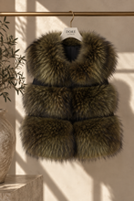 Load image into Gallery viewer, Three Row Raccoon Fur Gilets