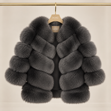 Load image into Gallery viewer, Slant Row Fox Coat