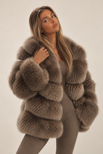 Load image into Gallery viewer, Slant Row Fox Coat