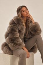 Load image into Gallery viewer, Slant Row Fox Coat