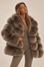 Load image into Gallery viewer, Slant Row Fox Coat