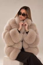 Load image into Gallery viewer, Collared Fox Fur Coat