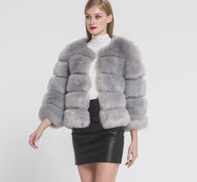 Load image into Gallery viewer, Crop Faux Fur Coat