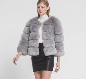 Crop Faux Fur Coat