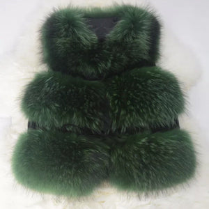 Three Row Raccoon Fur Gilets