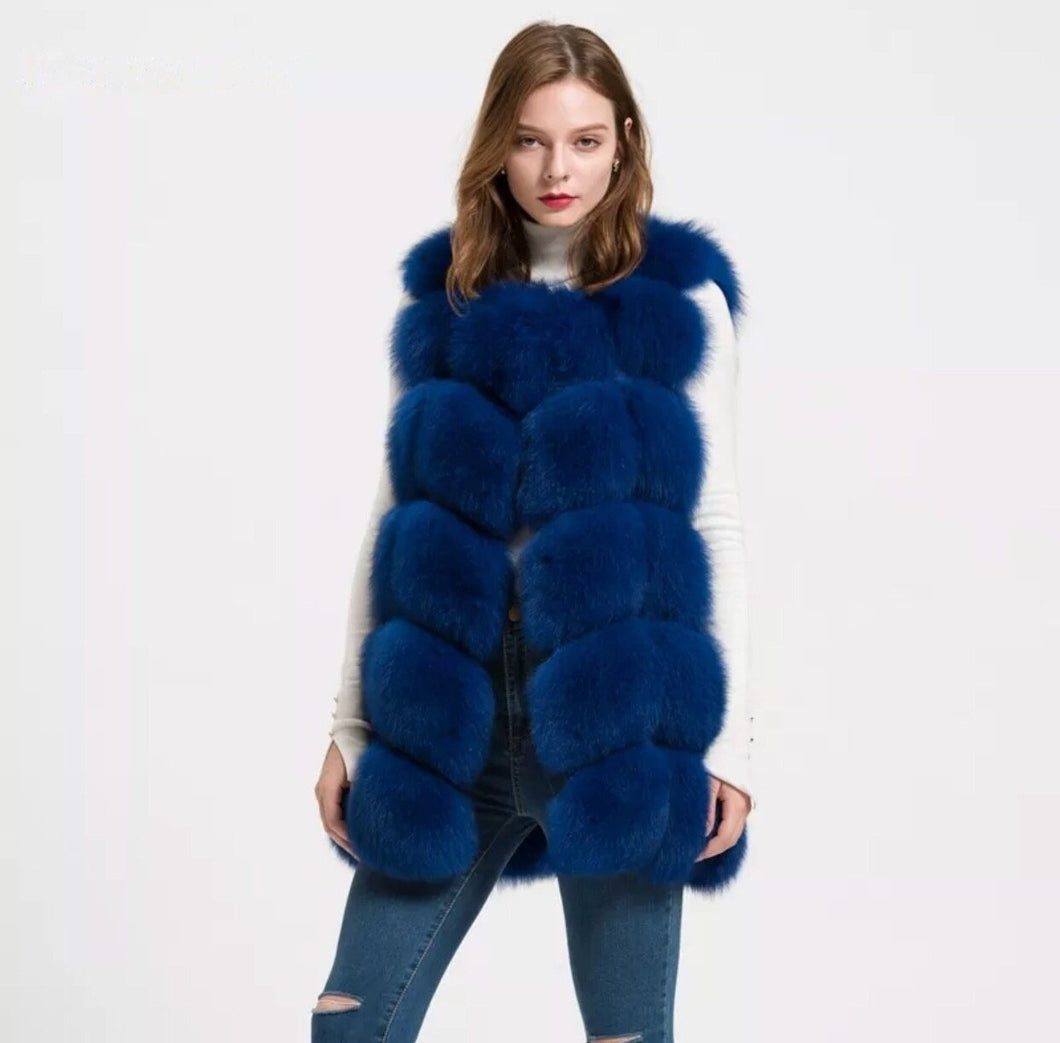 Classic Long Fox Fur Gilets