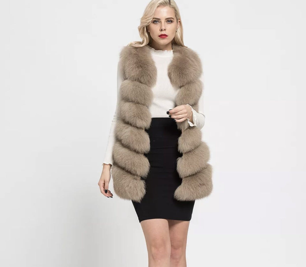 Six Row Fox Fur Gilets