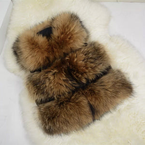 Three Row Raccoon Fur Gilets