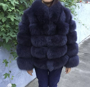 Collared Fox Fur Coat