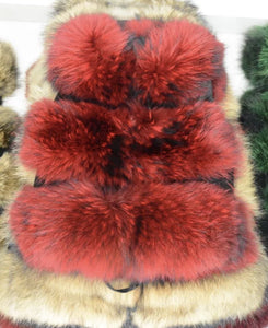 Three Row Raccoon Fur Gilets