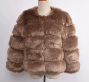 Crop Faux Fur Coat