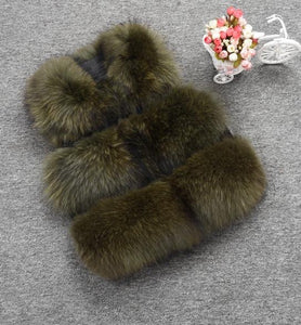 Three Row Raccoon Fur Gilets