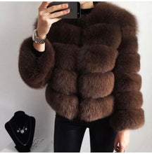 Load image into Gallery viewer, Crop Ring Fox Fur Coat Full Sleeves