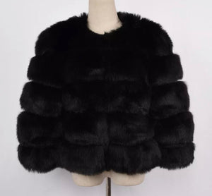 Crop Faux Fur Coat