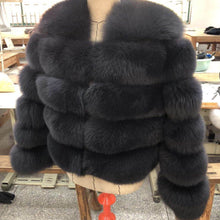 Load image into Gallery viewer, Crop Ring Fox Fur Coat Full Sleeves